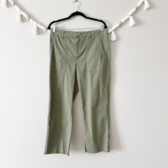 Frank & Eileen Blackstone Utility Pants Mid Rise Crop Straight Army Green Size 0 - Picture 9 of 10